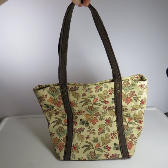 Longaberger Homestead Tote Bag with Fall Colors Floral - Picture 3 of 10